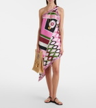 Pucci Printed asymmetric silk satin minidress
