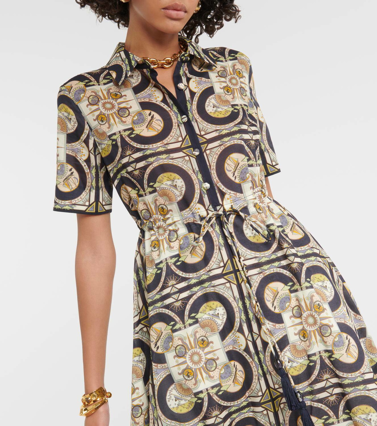 slim fit dress slacks Veronica Beard Ember Silk-Blend Maxi Dress | Blue Coast Multi main image 1