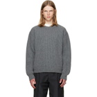 Jil Sander Gray Wool Crew-Neck Sweater