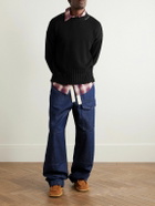 Marni - Distressed Logo-Embroidered Cotton Sweater - Black