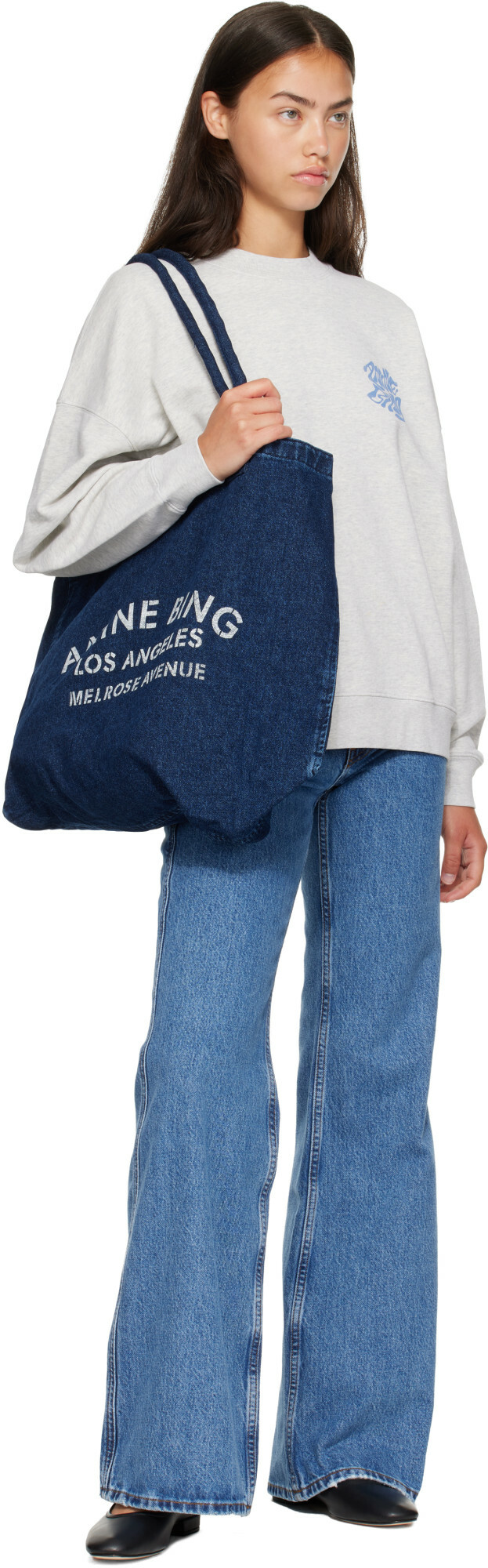 ANINE BING Gray Miles Waves Sweatshirt