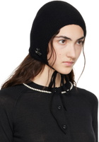 Simone Rocha Black Cashmere Bonnet