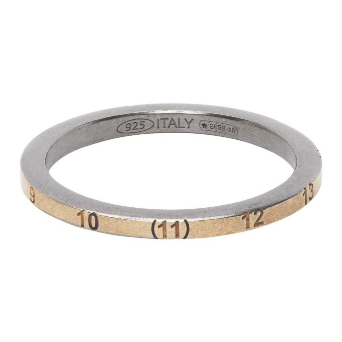 Maison Margiela SSENSE Exclusive Gold and Silver Thin Numbers Ring