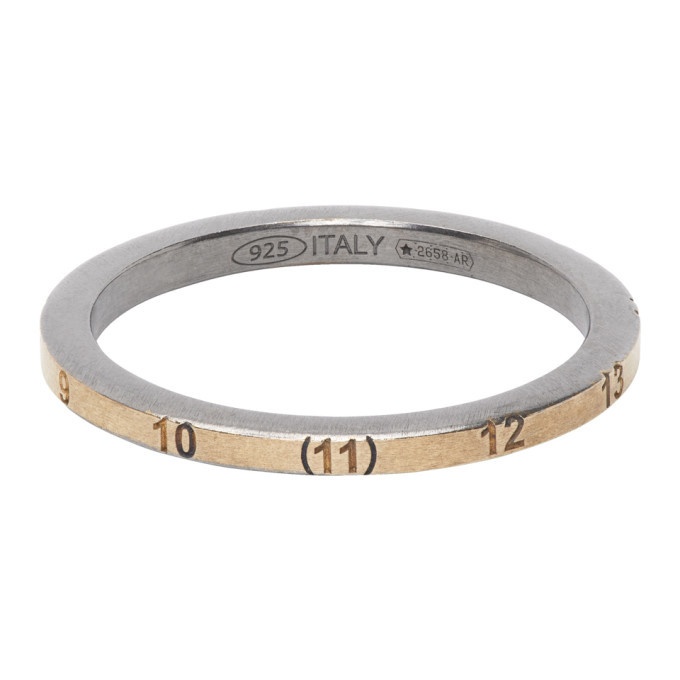 Photo: Maison Margiela SSENSE Exclusive Gold and Silver Thin Numbers Ring