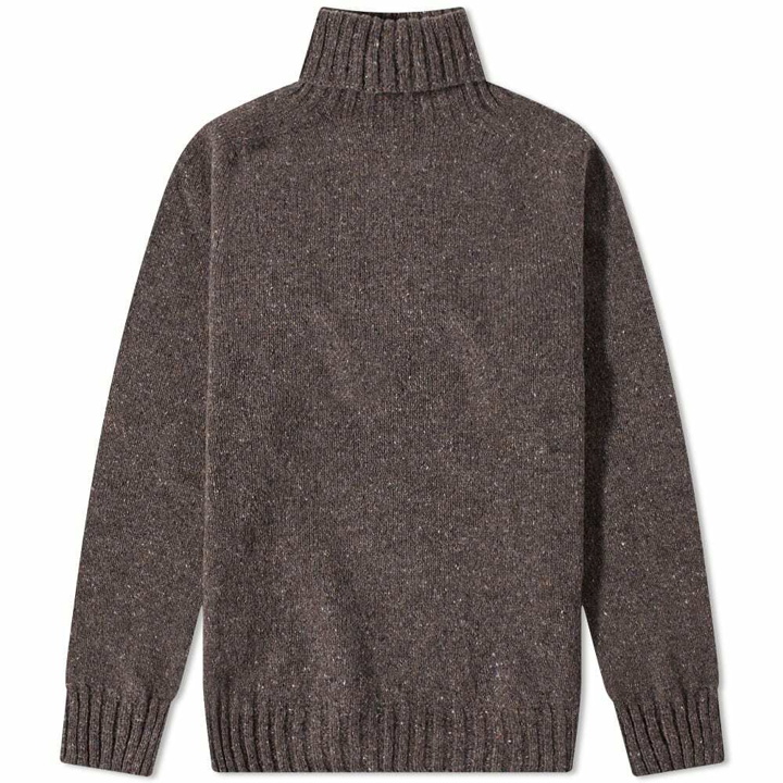 Photo: Howlin by Morrison Men's Howlin' Moonchild Donegal Roll Neck Knit in Brownie