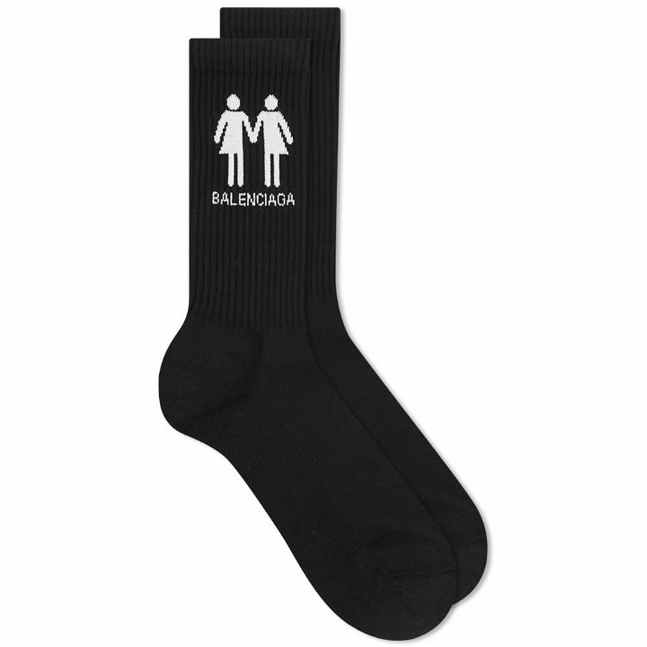 Photo: Balenciaga Men's Pride Tennis Socks in Black/White
