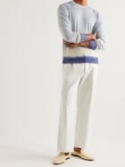 Manolo Blahnik - Mario Leather-Trimmed Raffia Loafers - Neutrals