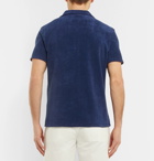 Ermenegildo Zegna - Logo-Embroidered Cotton-Terry Polo Shirt - Blue