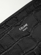 CELINE - Croc-Effect Leather Zipped Cardholder