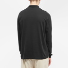 Auralee Men's Long Sleeve Mock Neck T-Shirt in Black