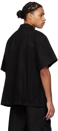 lesugiatelier Black Mesh Overlay Shirt