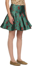 Edward Cuming Green Wallpaper Gala Midi Skirt