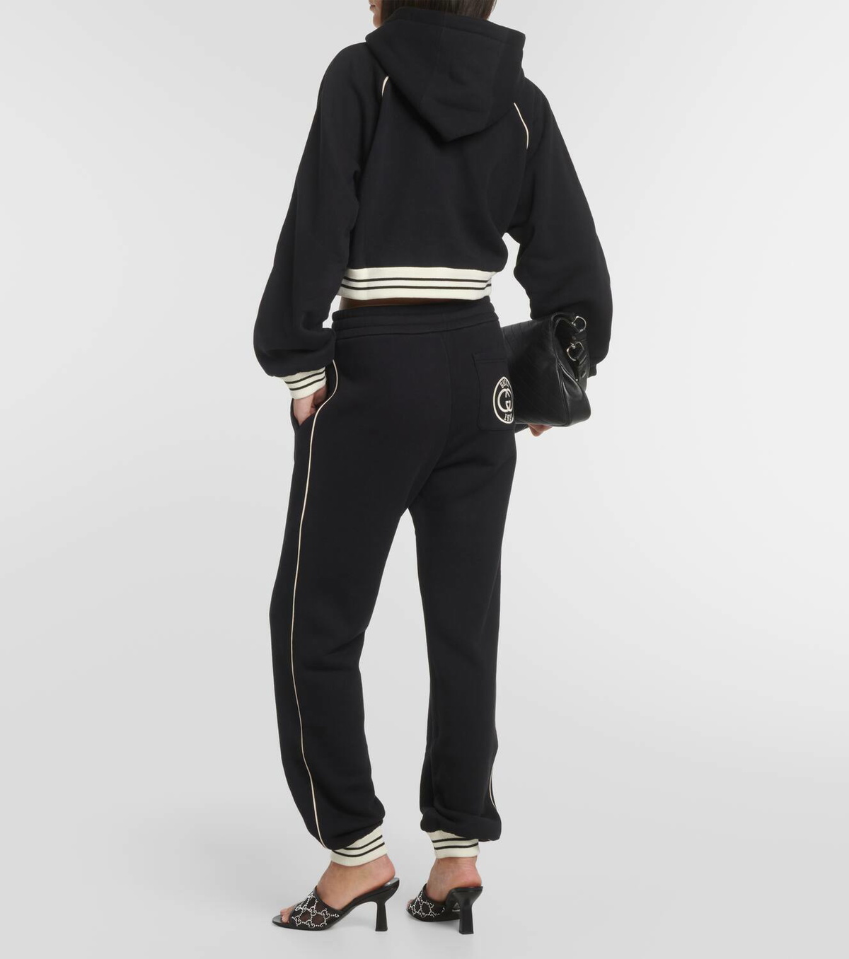 Gucci Cropped cotton jersey hoodie