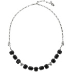 Alexander McQueen Silver and Black Short Stone Necklace