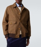 Valentino Houndstooth virgin wool bomber jacket