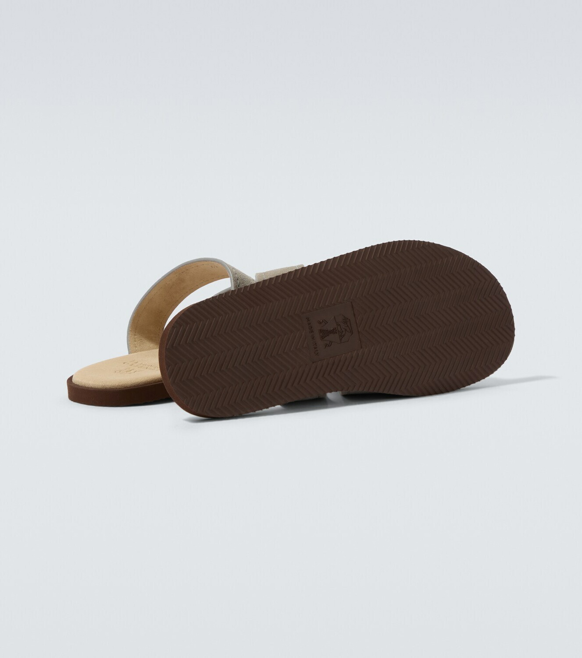 Brunello Cucinelli Logo suede sandals