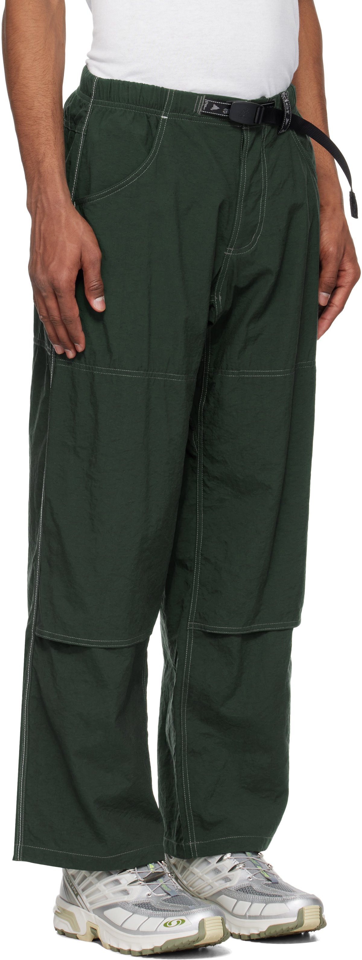 and wander Green Gramicci Edition Nylon Double Knee Trousers and