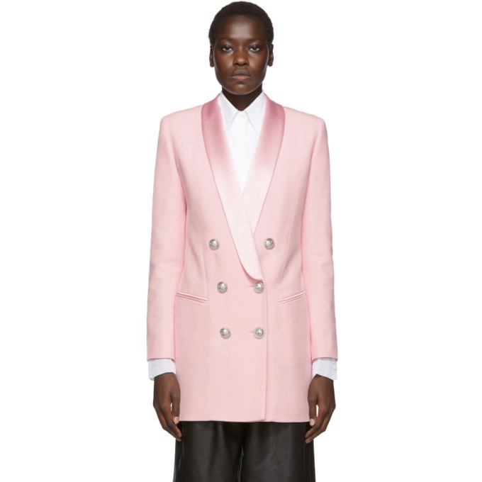 Aflede Victor Praktisk Balmain Pink Crepe Jacket Dress Balmain
