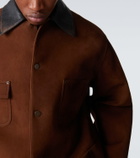 Prada Leather-trimmed suede jacket