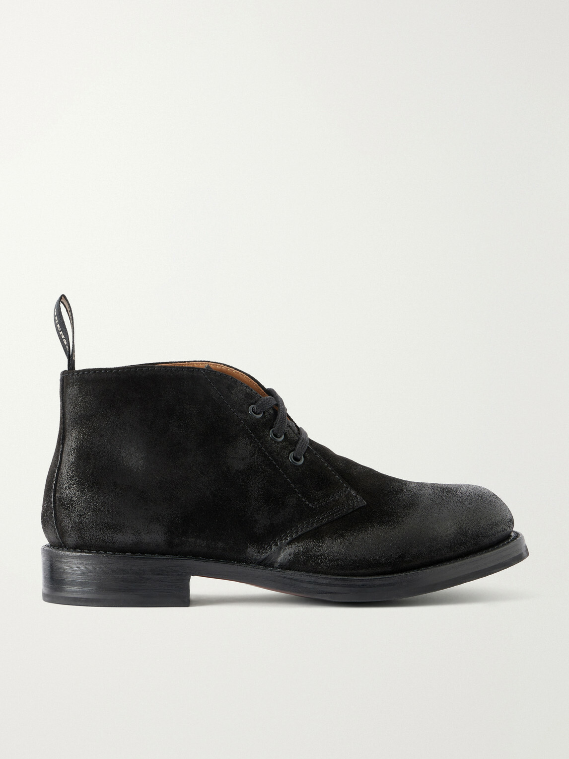 Grenson - Rory Burnished-Suede Lace-Up Boots - Black