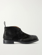 Grenson - Rory Burnished-Suede Lace-Up Boots - Black