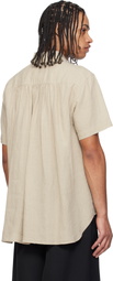 FUMITO GANRYU Beige Pattern Patchwork Linen Shirt