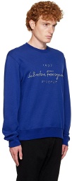 Salvatore Ferragamo Blue Embroidered Sweatshirt