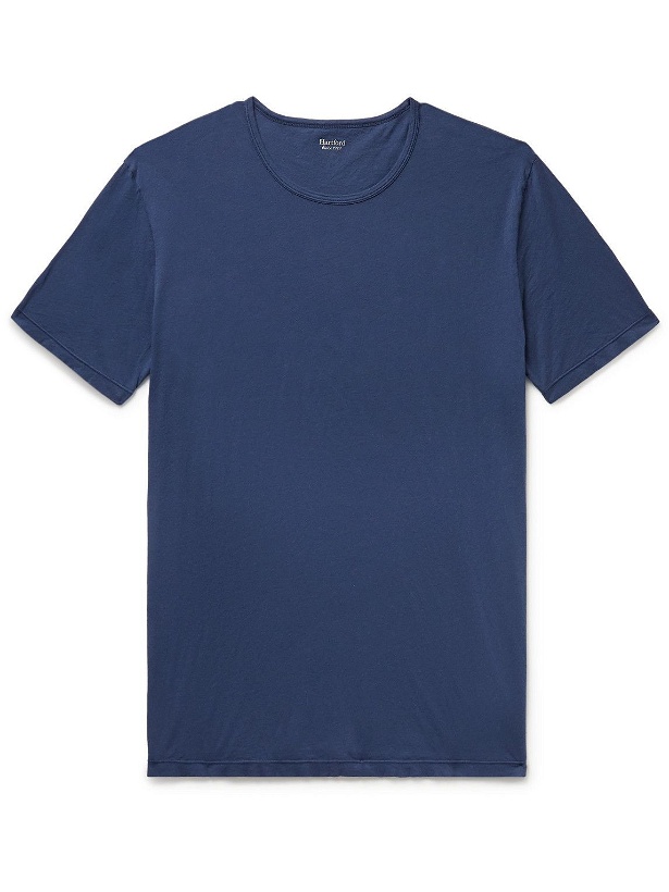 Photo: Hartford - Slim-Fit Cotton-Jersey T-Shirt - Blue