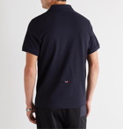Moncler - Logo-Print Cotton-Piqué Polo Shirt - Blue