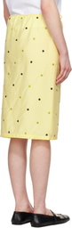 Kenzo Yellow Kenzo Paris 'KENZO Peonies' Embroidered Straight Midi Skirt