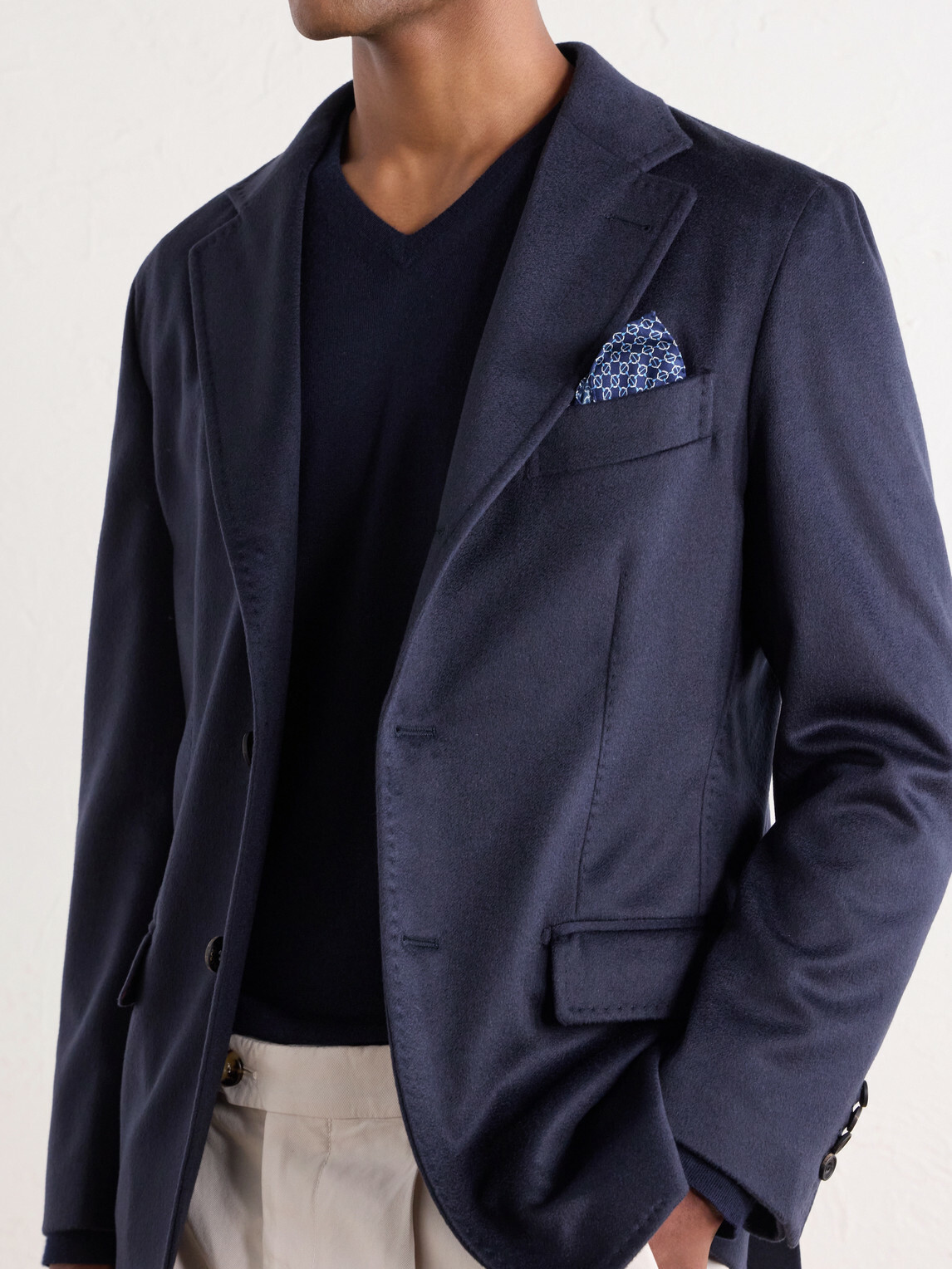 Rubinacci - Darted Cashmere Woven Suit Jacket - Blue