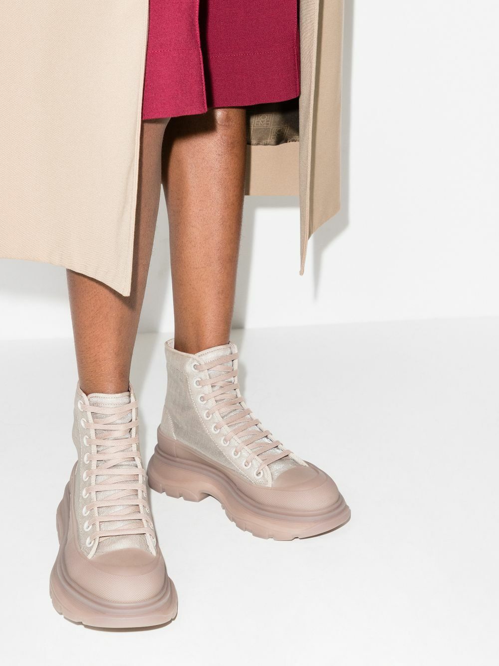 Alexander McQueen Neutral Tread Slick Mesh Boots Alexander  display picture 1