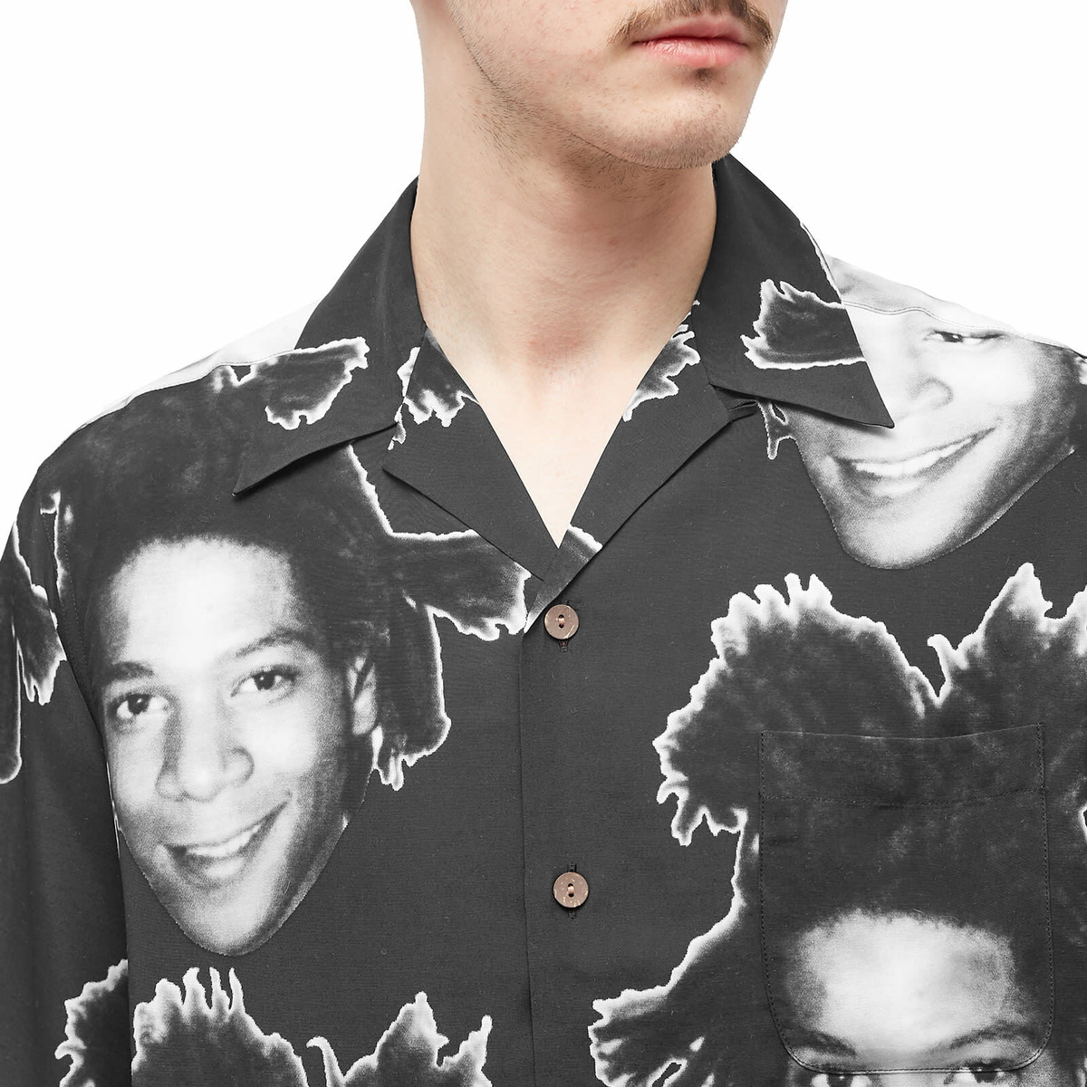 Wacko Maria Men's Jean-Michel Basquiat Vacation Shirt in Black