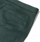 Theory - Curtis Slim-Fit Stretch Linen-Blend Trousers - Green