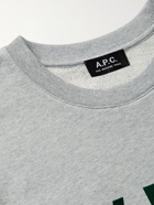 A.P.C. - VPC Logo-Flocked Cotton-Jersey Sweatshirt - Gray