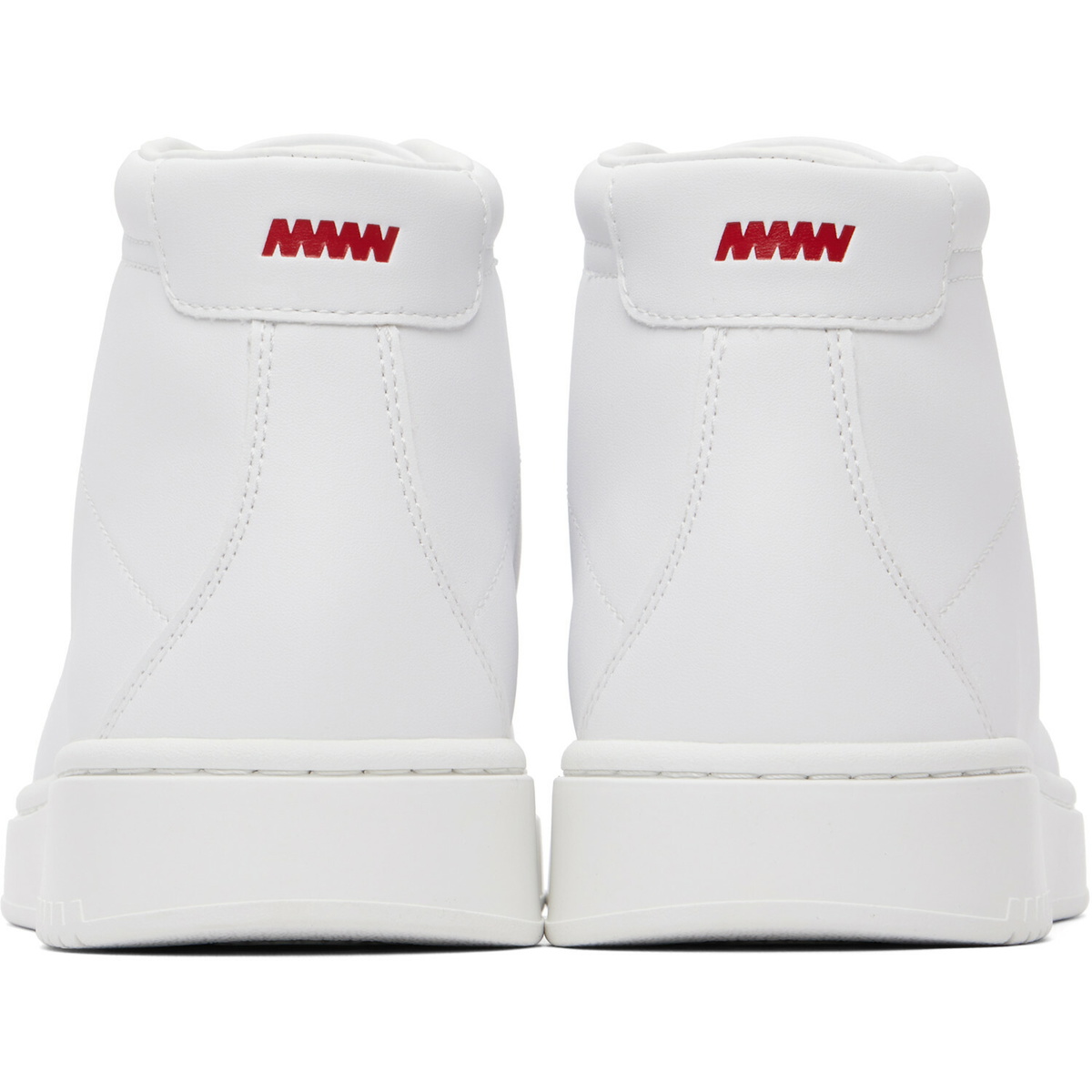 Hugo White Faux-Leather High-Top Sneakers