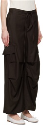Youth Brown Wide-Leg Cargo Pants