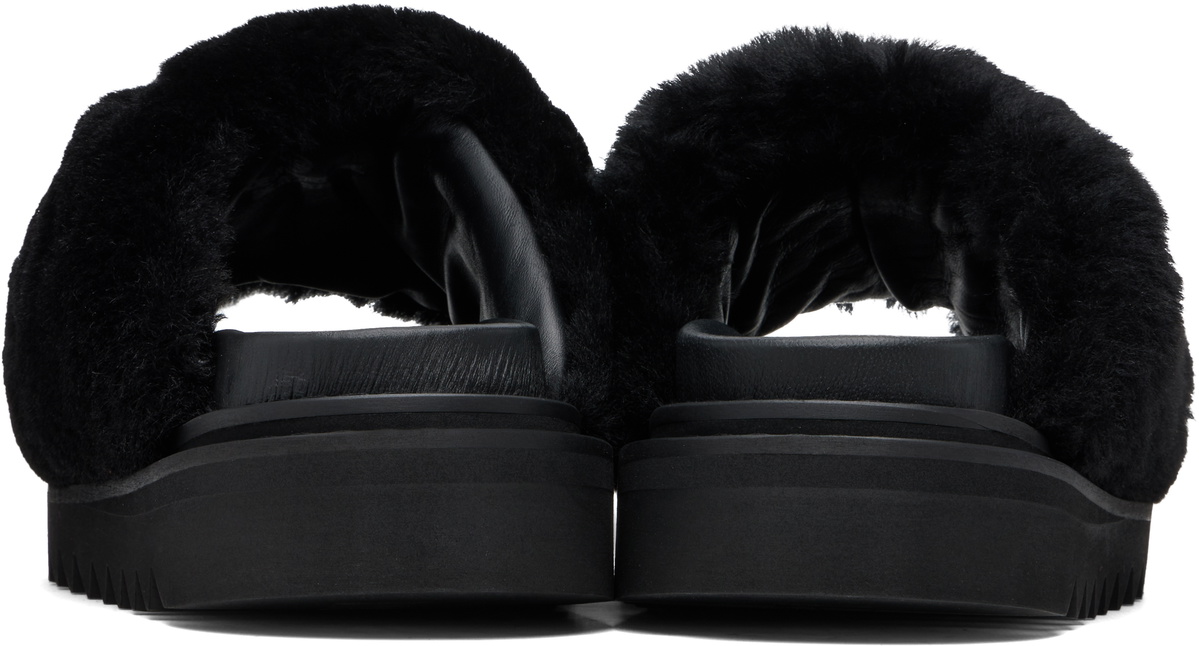 Toga Virilis Black Shearling Sandals