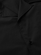 Amomento - Convertible-Collar Cotton Shirt - Black