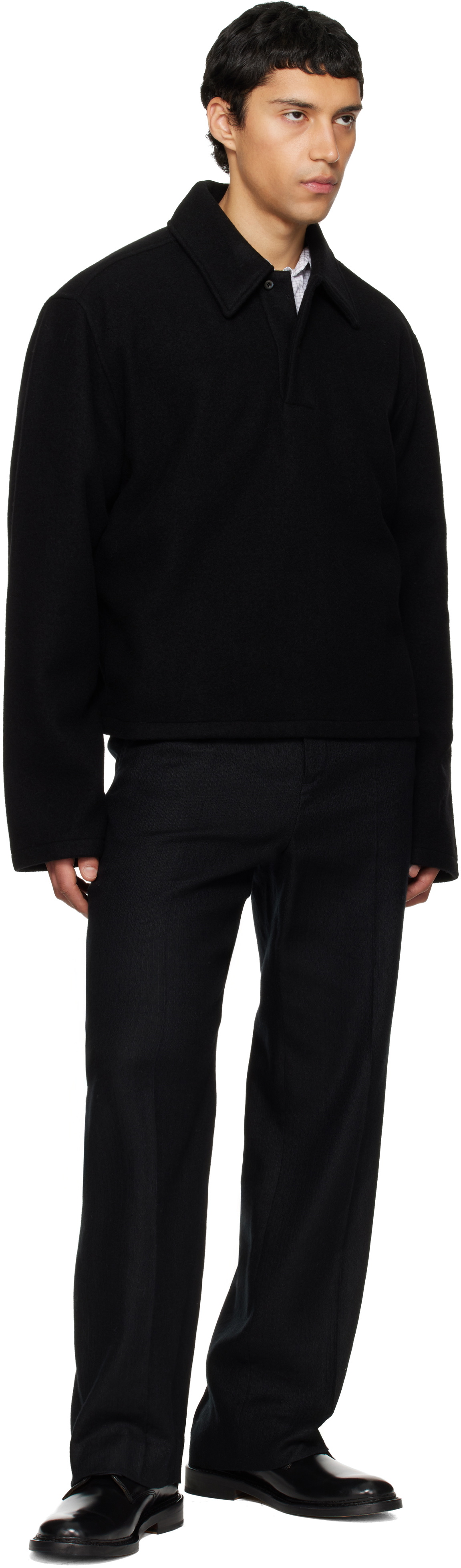 Rier Black Fleece Polo