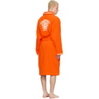 Versace Orange Cotton-Terry Jacquard Bathrobe