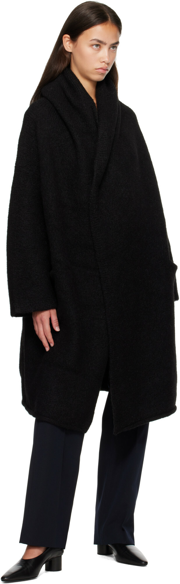 Lauren Manoogian Black Capote Coat