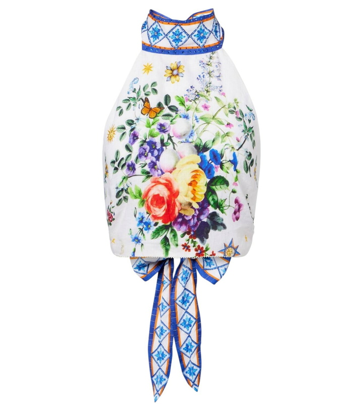 Photo: Camilla Embellished halterneck linen top