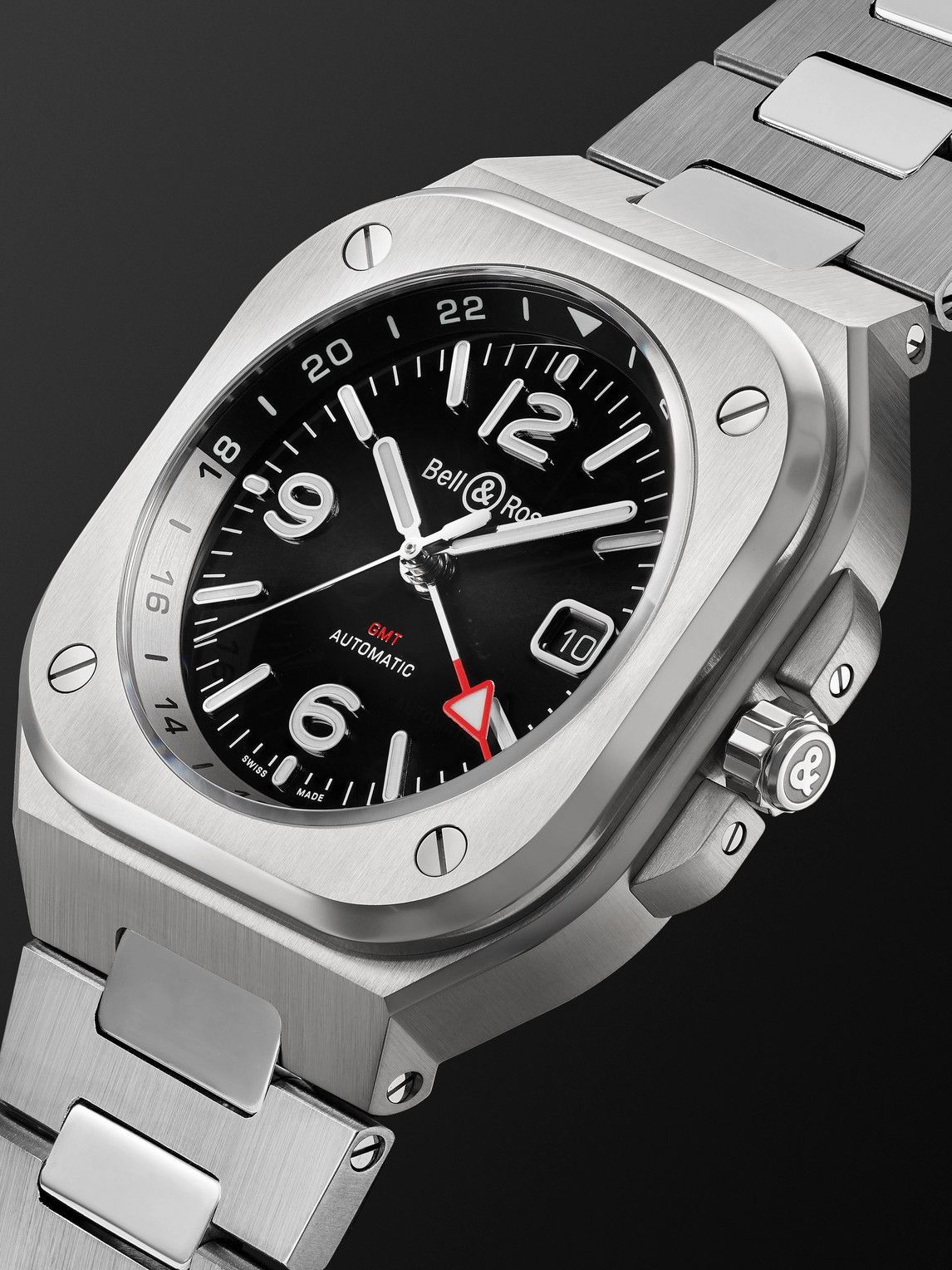 Bell & Ross - GMT Automatic 41mm Stainless Steel Watch, Ref. No. BR05G-BL-ST/SST