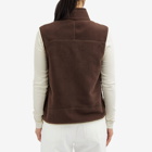 Sporty & Rich Women's Zipped Polar Fleece Vest in Chocolate