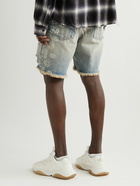 AMIRI - Straight-Leg Paisley-Print Distressed Denim Shorts - Blue