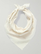MILES LEON - Brazee Striped Tumbled Cotton and Linen-Blend Bandana