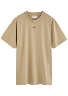 Off-white Arrow Logo Cotton T-shirt Tan