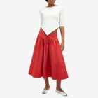 Peachy Den Women's Deba Midi Skirt in Tomato