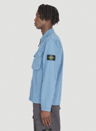 Compass Patch Overshirt Jacket in Light Blue